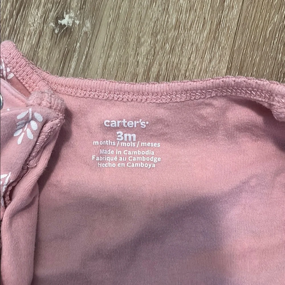 Carter's Pink Footed One Piece with Bee Design